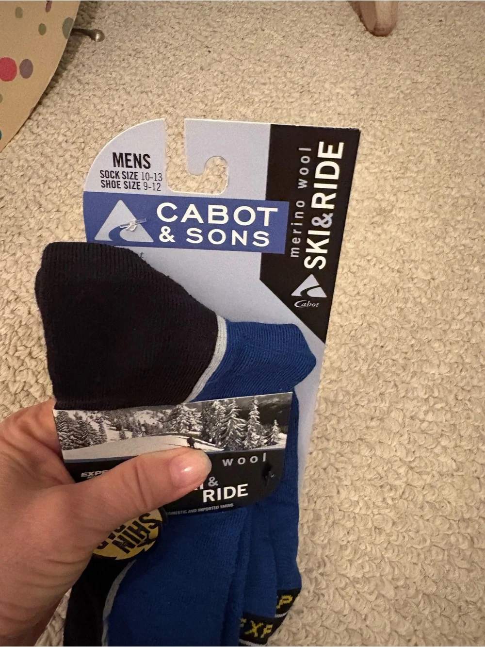 Merino Wool Ski & Ride Athletic Socks - Blue